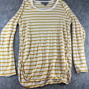 Market & Spruce Stitch Fix‎ Yellow White Stripe Long Sleeve Size M
